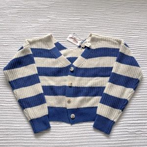 Jessica Simpson blue striped cardigan. Size S. NWT